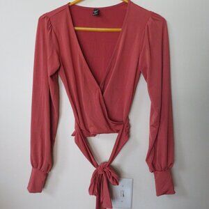 Windsor Long Sleeve Plunging Neck Wrap Top
